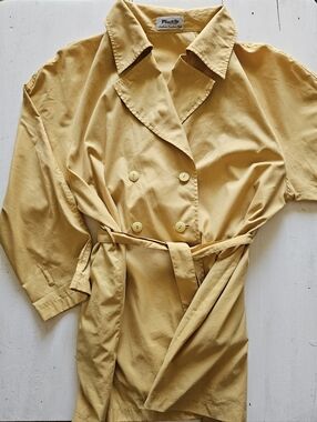 Light Yellow Casual Trench Coat